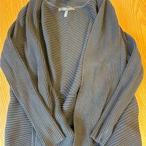 Ribbed Open-Front Women's Cardigan Sweater - Black